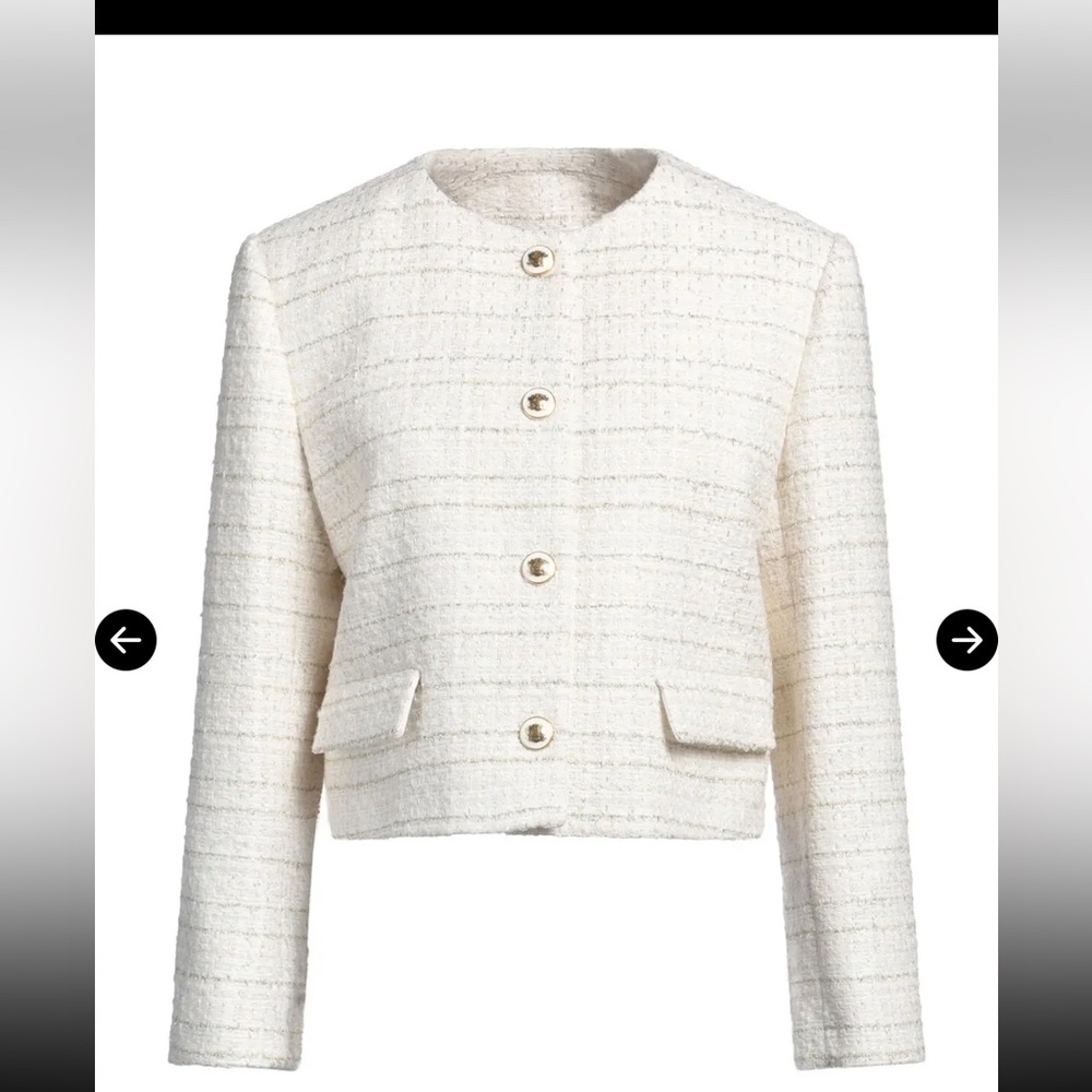 Sandro Cream Textured Women's Blazer